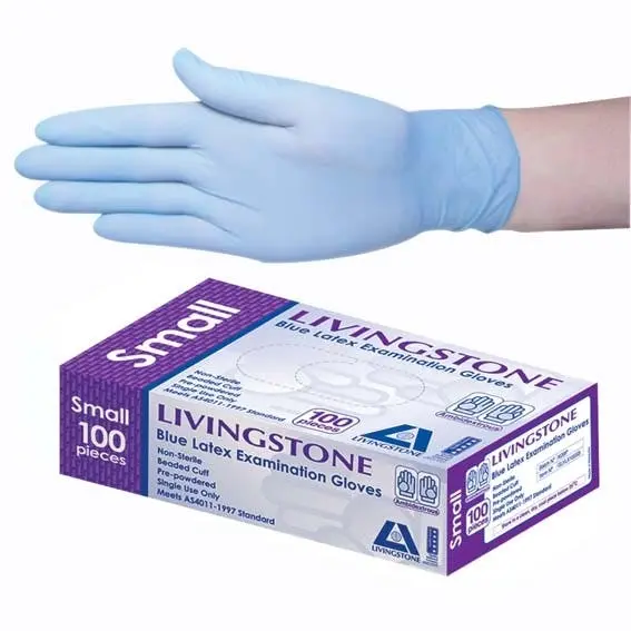 Livingstone Latex Low Powder Gloves Small Cream AS/NZ Standard 100 Box x10 - Commercial
