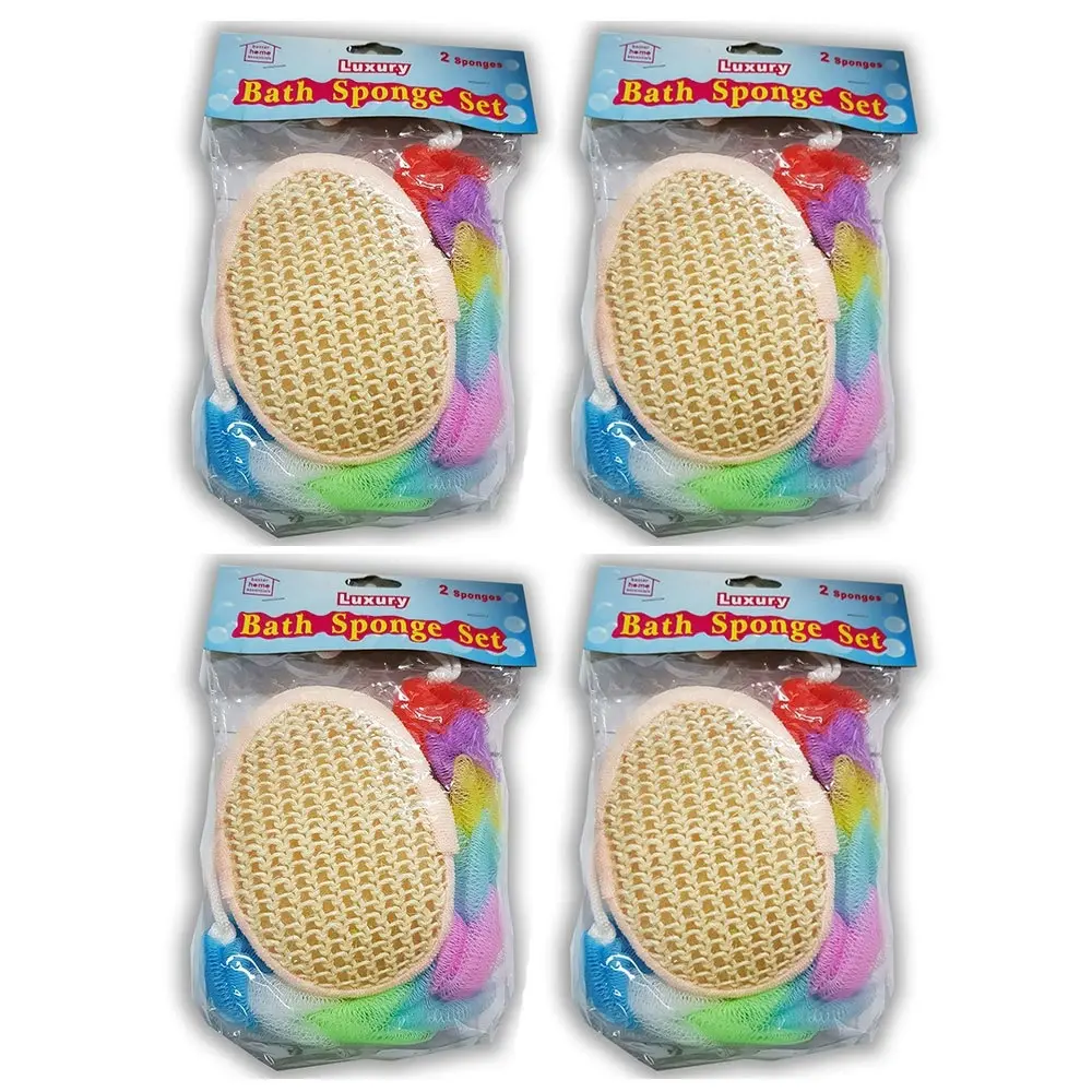 8pc Better Home Bathroom Essentials Luxury Bath Sponge/Loofah Clean Scrubber Set - Beauty