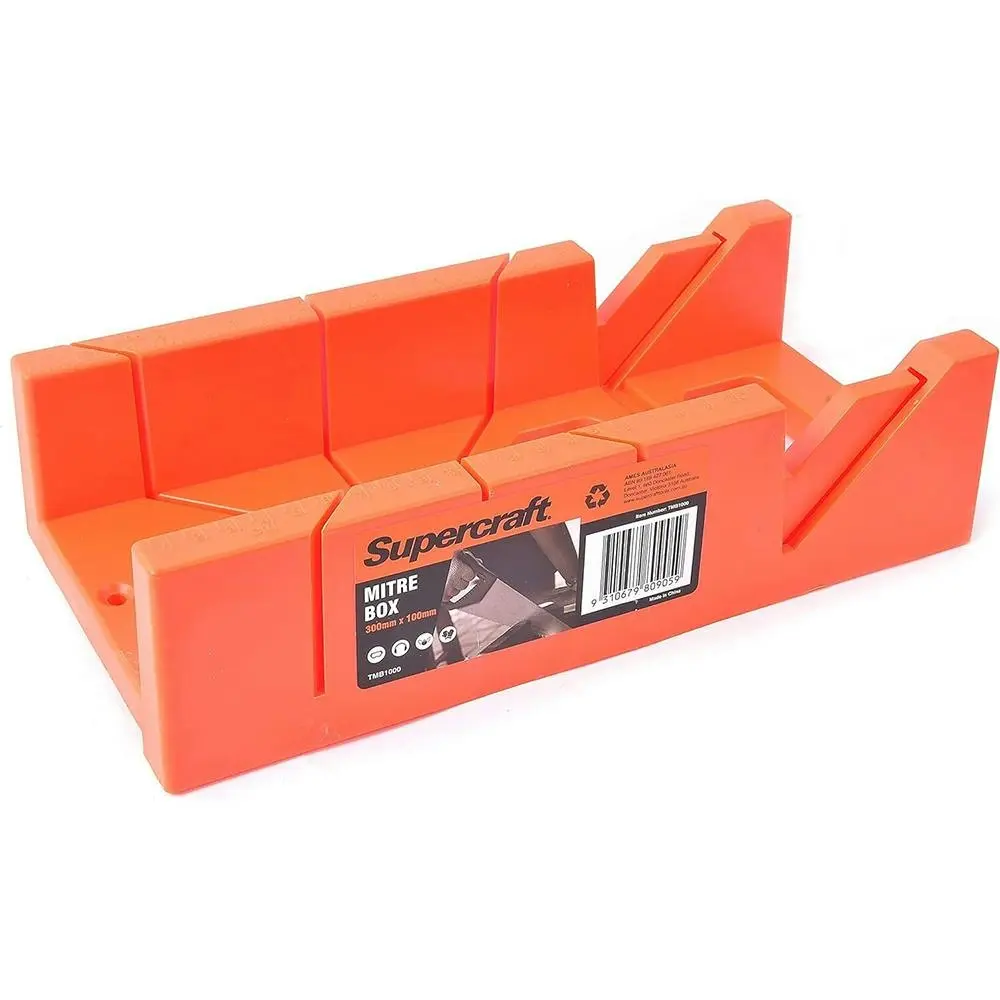 Supercraft Plastic 3 Way 45 And 90 Degree Precise Cut Mitre Box 300x100mm - Hardware