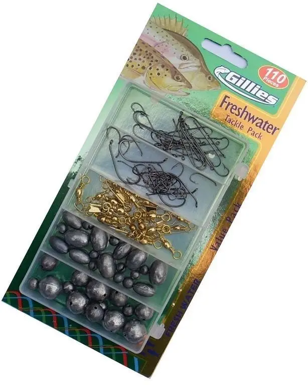 Gillies 110 Piece Freshwater Assorted Fishing Tackle Pack - Sports & Outdoor