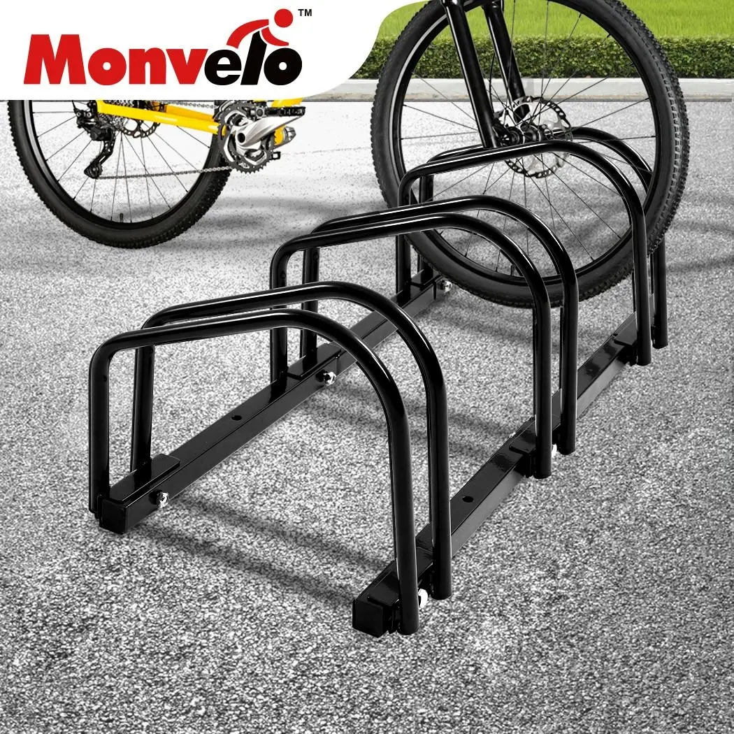 3 Bike Floor Parking Rack Bikes Stand Bicycle Instant Storage Cycling Portable - Sports & Outdoor