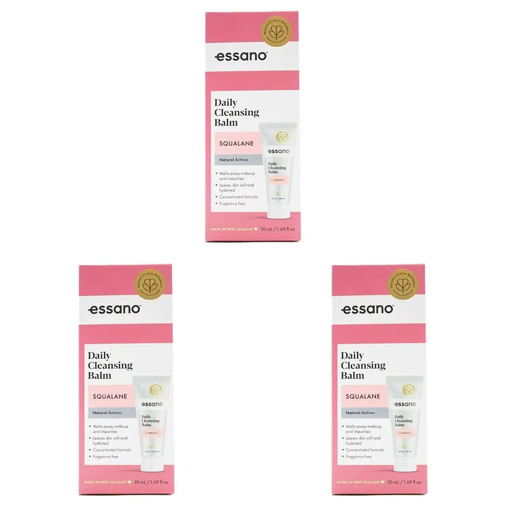 3x Essano Daily Cleansing Balm Squalane Skin Care Makeup/Impurity Remover 50ml - Beauty