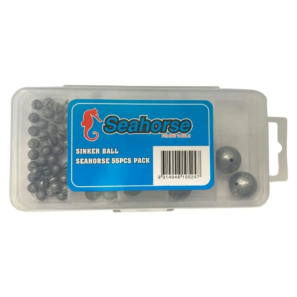 Seahorse 55 Piece Assorted Ball And Split Shot Sinker Value Pack - Sports & Outdoor