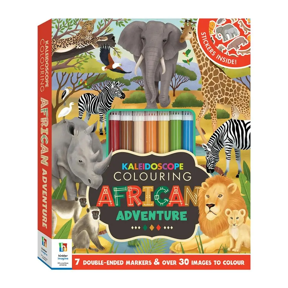 Kaleidoscope Colouring Kit African Adventure Kids/Children Activity Book 6-12y