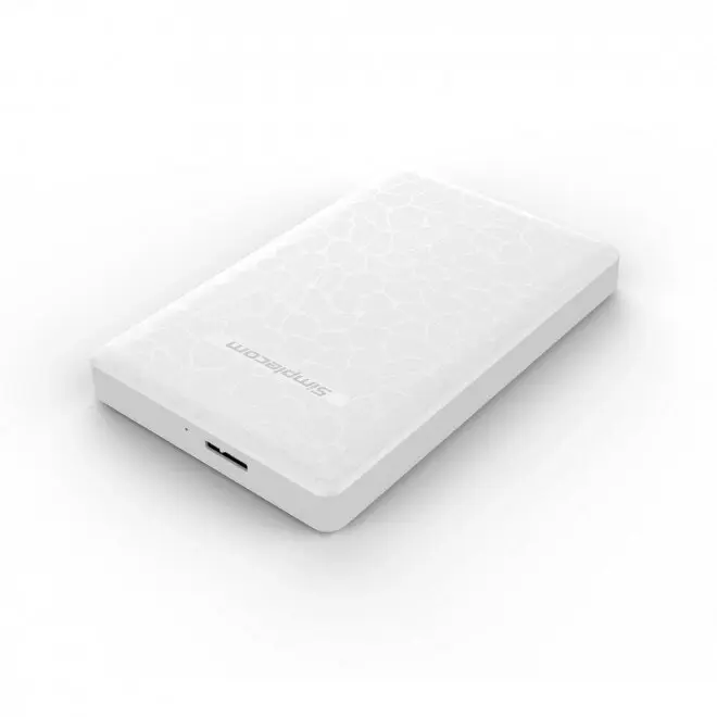 Simplecom SE101 Compact Enclosure Case For 2.5'' SATA to USB 3.0 HDD/SSD White - Electronics