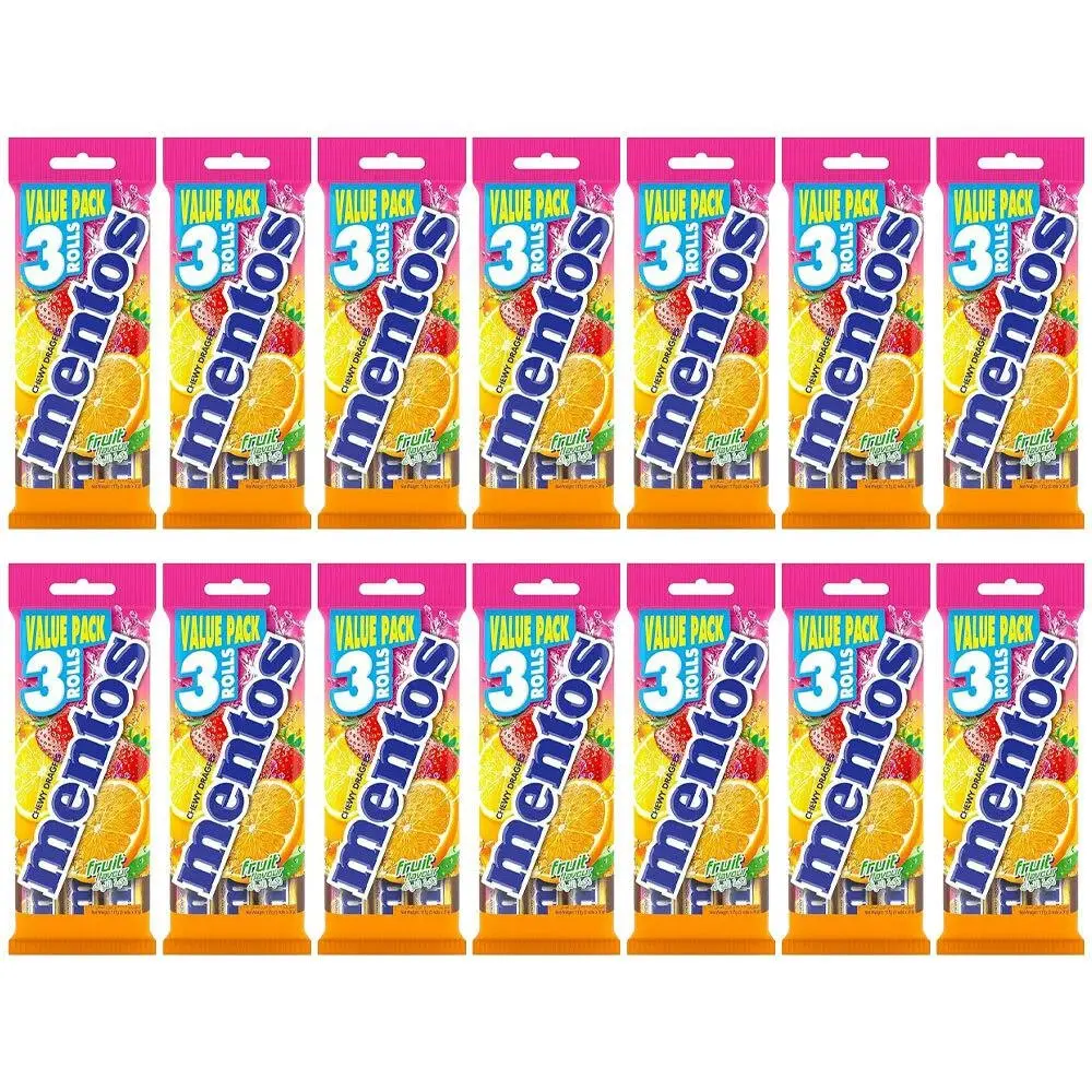 42pc Mentos Fruit Flavour Chewy Dragees Candy Roll Kids Portable Snack 29g - Party Time - Up to 70% off
