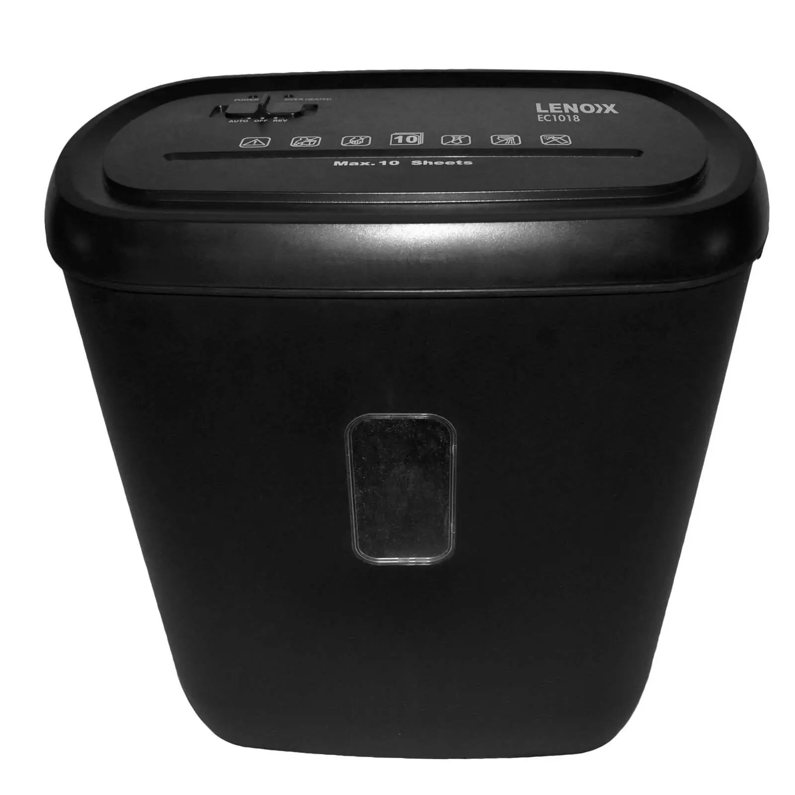 10 Sheet Cross Cut Paper Shredder Machine (Black) 21L Capacity - Office