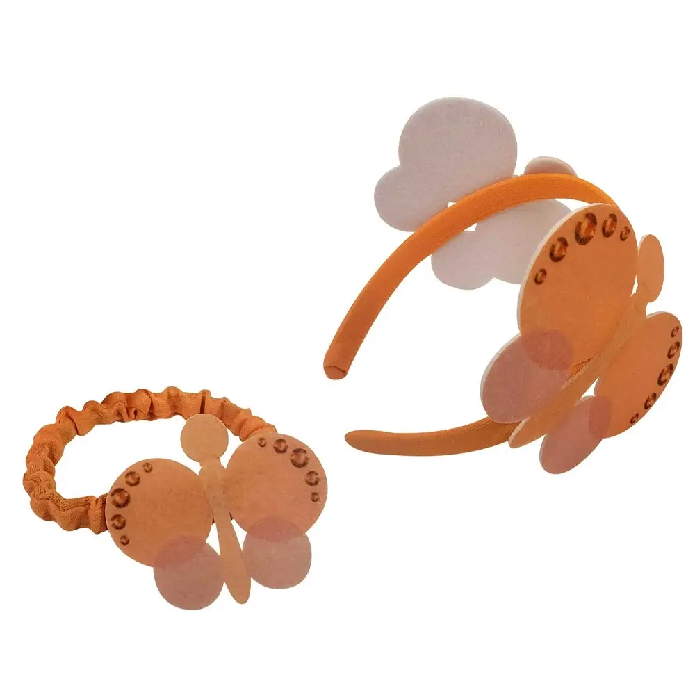 2x Emma Memma Butterfly Headband & Wristlet Dress Up Costume Accessory Orange - Sports & Outdoor