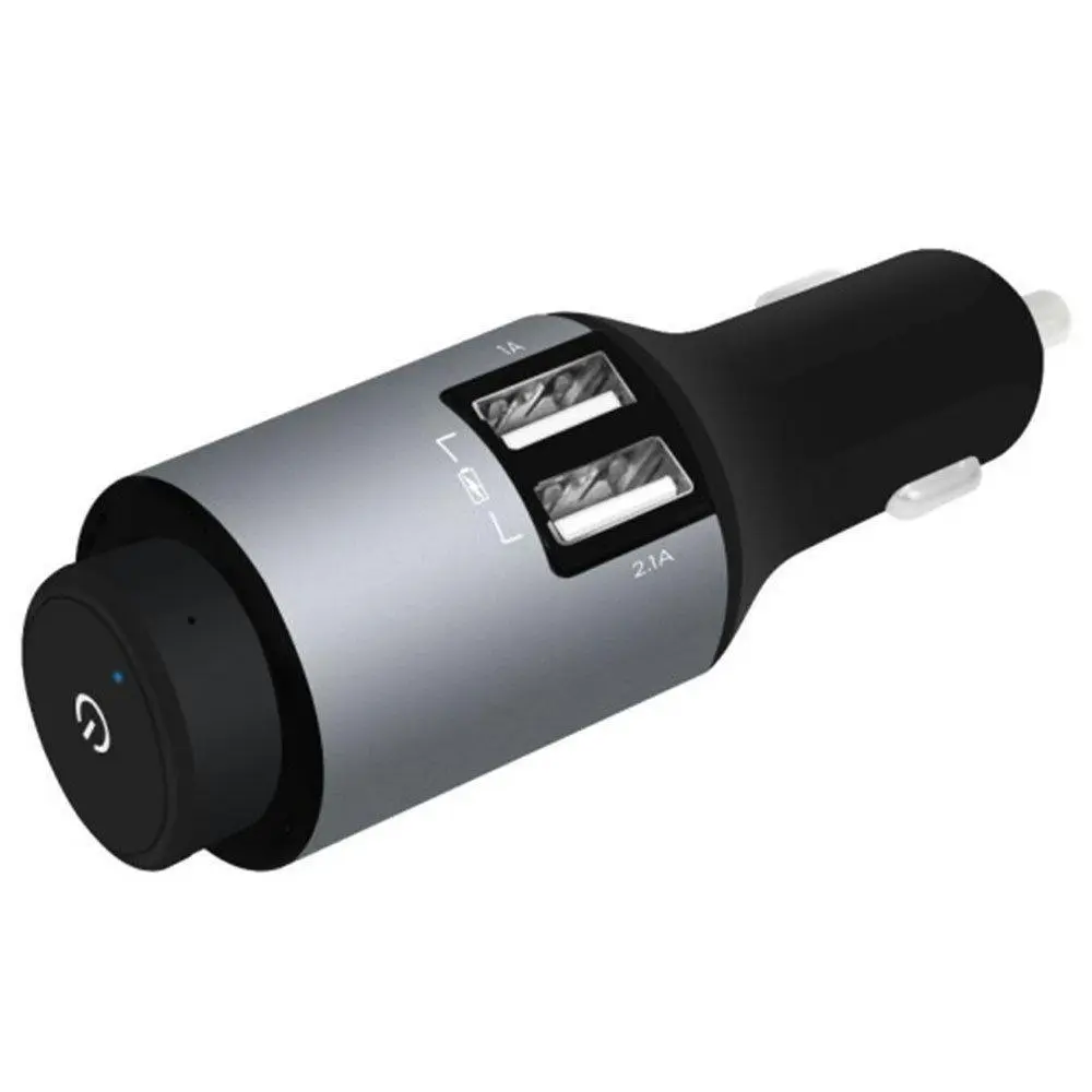 PowerTone Mini Bluetooth/Wireless Earphone w/ Dual USB Port Car Charger Charge - Electronics