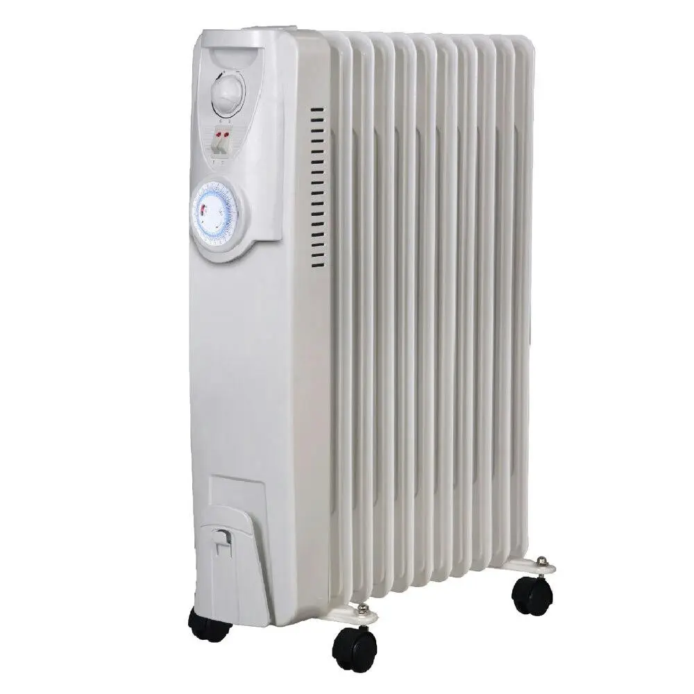 Heller HOCH11T Portable Electric Oil Heater/Heating 11 FIN 24h Timer 2400W White - Winter Warmers up to 70% Off