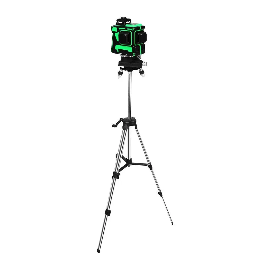 Traderight Laser Level Green Light Self Leveling 3D 12 Line Measure 1.2m Tripod - Hardware