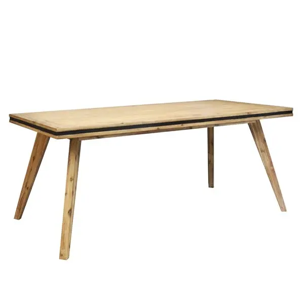 Dining Table 180cm Medium Size Solid Acacia Wooden Frame in Silver Brush Colour - Furniture