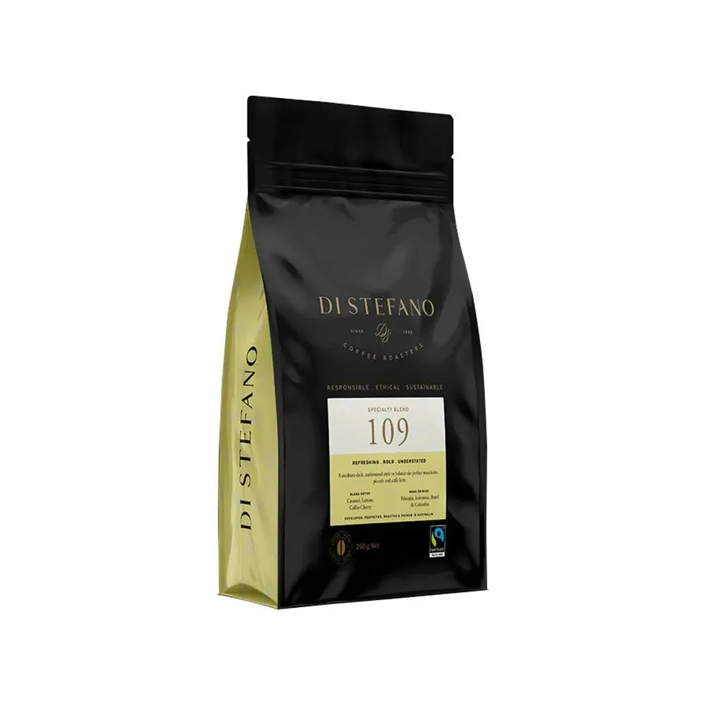 Di Stefano Medium To Dark Roast Black Coffee Beans 109 Speciality Blend 250g - Groceries