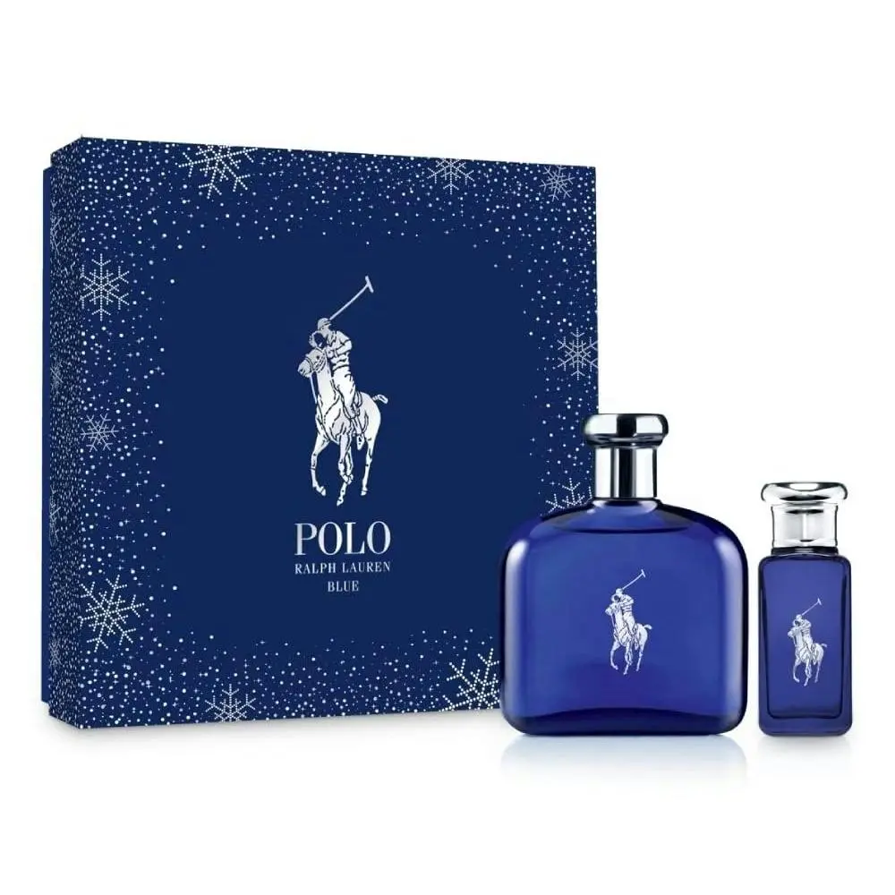 2pc Polo Ralph Lauren Mens Blue Fragrance Eau De Toilette EDT Spray/Travel Spray - Beauty