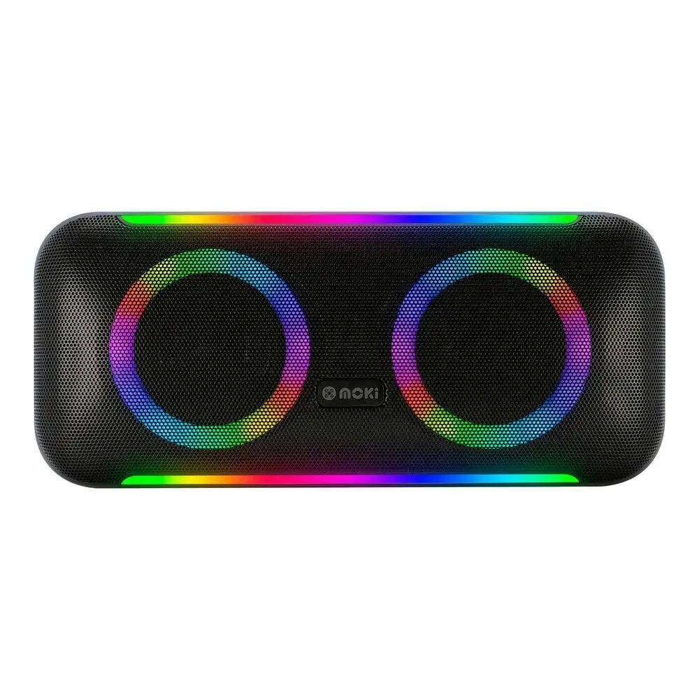 Moki Pro Street Party Rechargeable Bluetooth Wireless LED TWS Enabled Speaker BK - Best Gifts Under $100