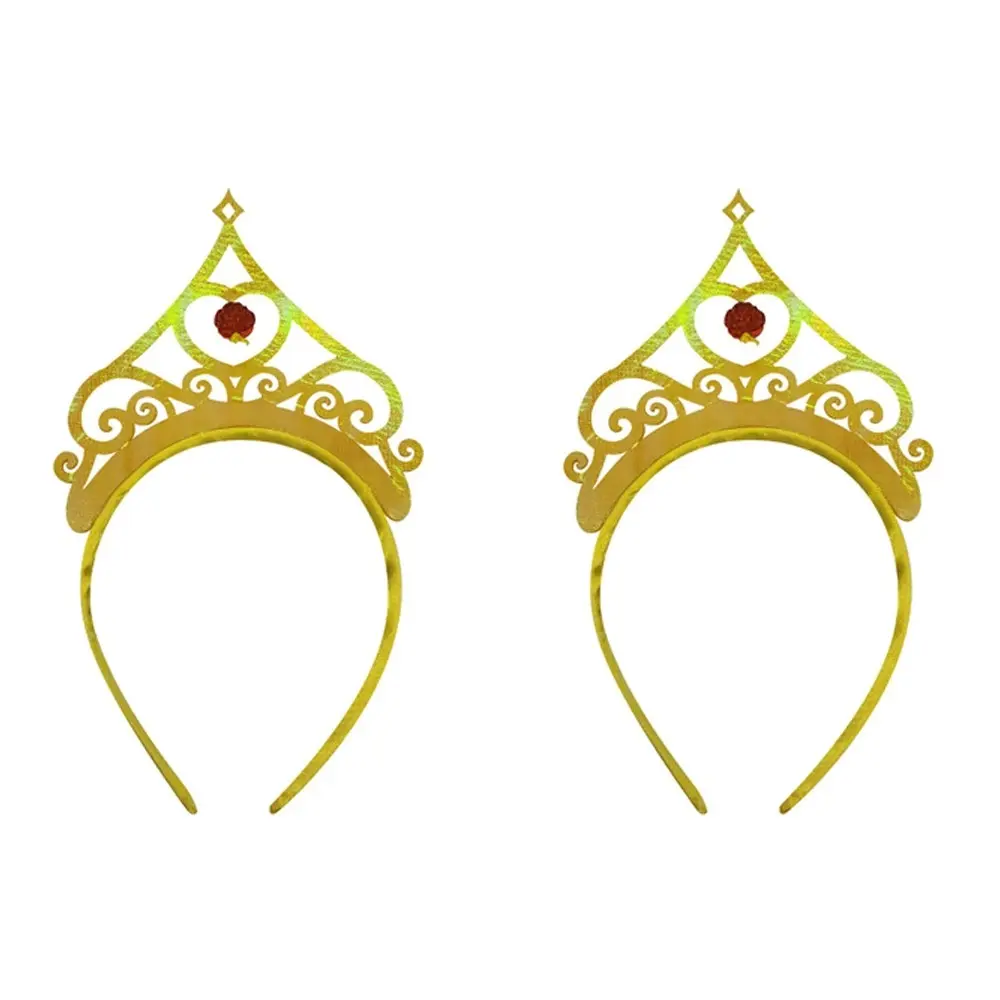 2x Disney Princess Belle Iridescent Plastic Tiara Kids Head Costume Accessory - Sports & Outdoor