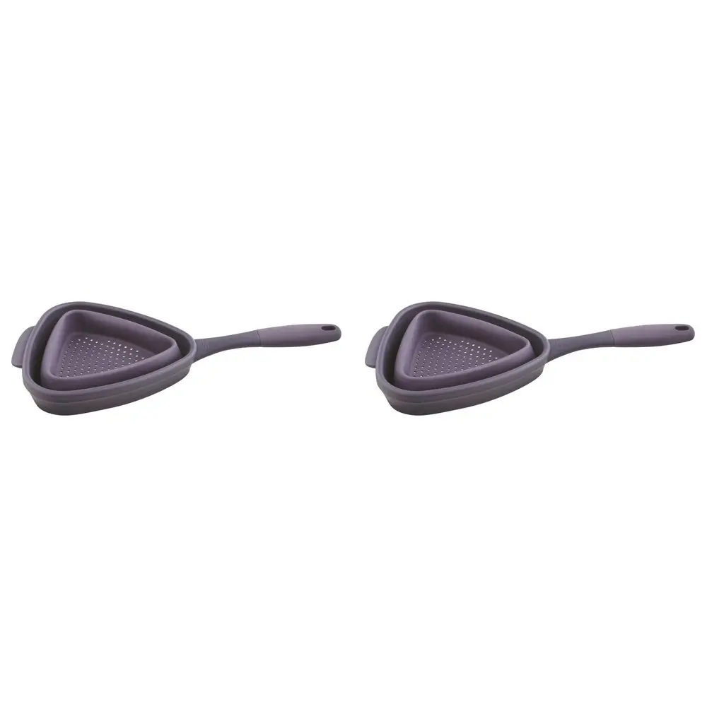 2x Dexas Silicone 35.5cm Triangle Strainer Fruit/Vegetable Drainer Lrg Purple - Home & Garden