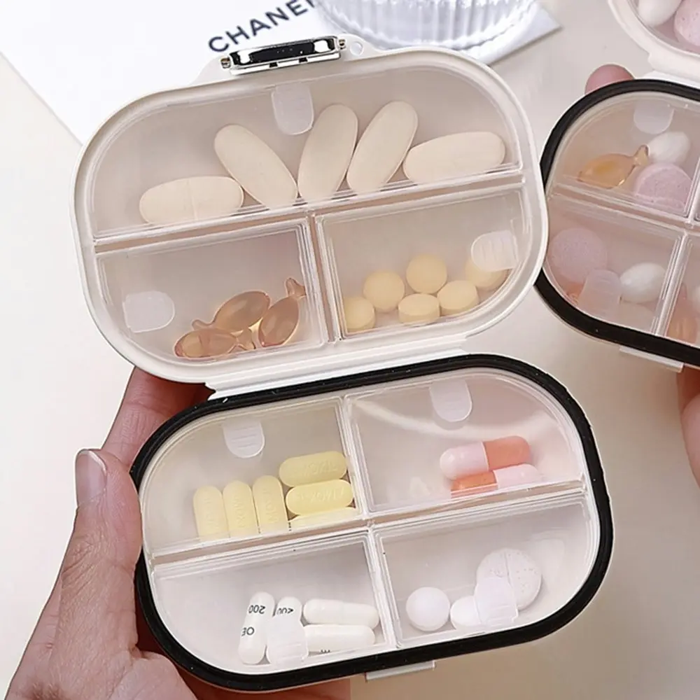 Portable Pill Box Large Capacity Travel Pill Box Medicine Box Container - Home & Garden