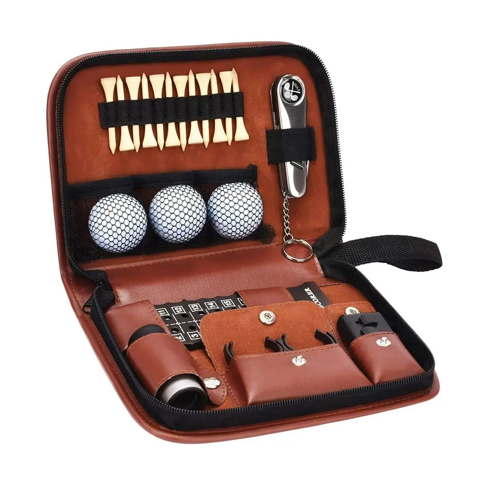 Golf Accessory Bag Portable Multifunctional Large Capacity Leather Storage Bag - Hardware