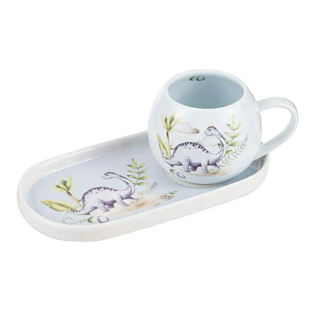 Ashdene Kids 180ml Dinosaur Land Cup/Mug Plate/Saucer Hot Tea Kitchen/Dining Set - Home & Garden