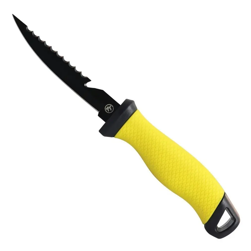 TT Fishing 5 Inch Titanium Coated Stainless Steel Bait Knife with Scaler Back - Sports & Outdoor