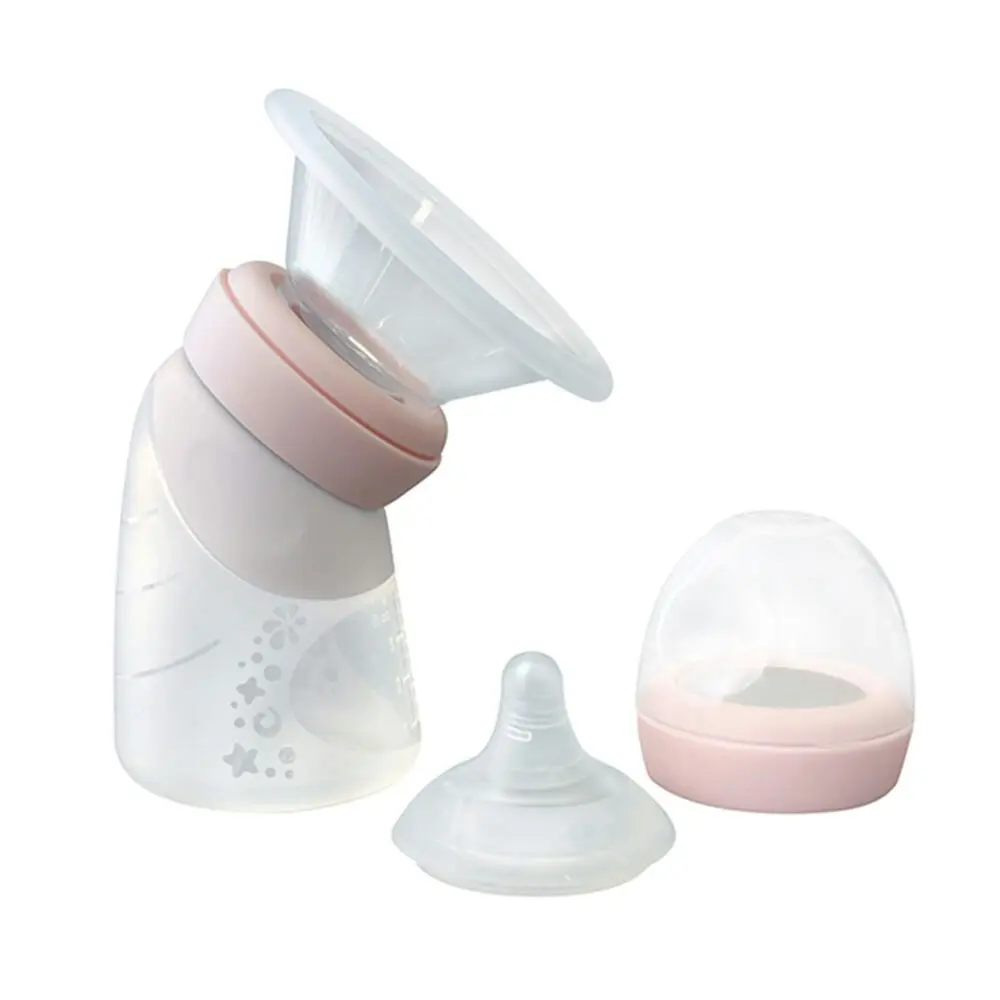 Marcus & Marcus Silicone Angled Feeding Pump Bottle & Breast Pump 120ml Pink 0+ - Baby