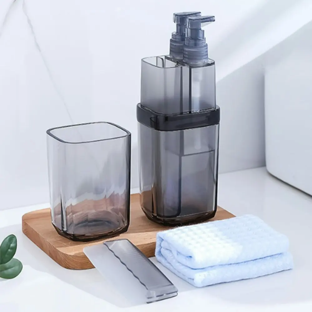 6 in 1 Toothbrush Travel Containers Case Toothbrush Cup-Gray