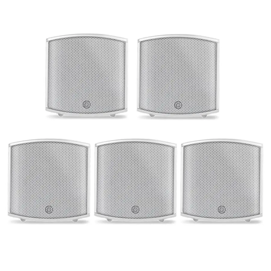5x Pure Acoustics 100W Audio Satellite Speaker Wall Mountable w/Bracket White - Electronics