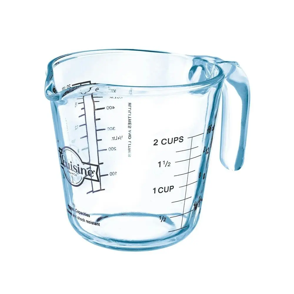 O Cuisine Glass 0.5L Measuring Jug Kitchen Baking/Cooking Cup Beaker w/ Handle - Home & Garden