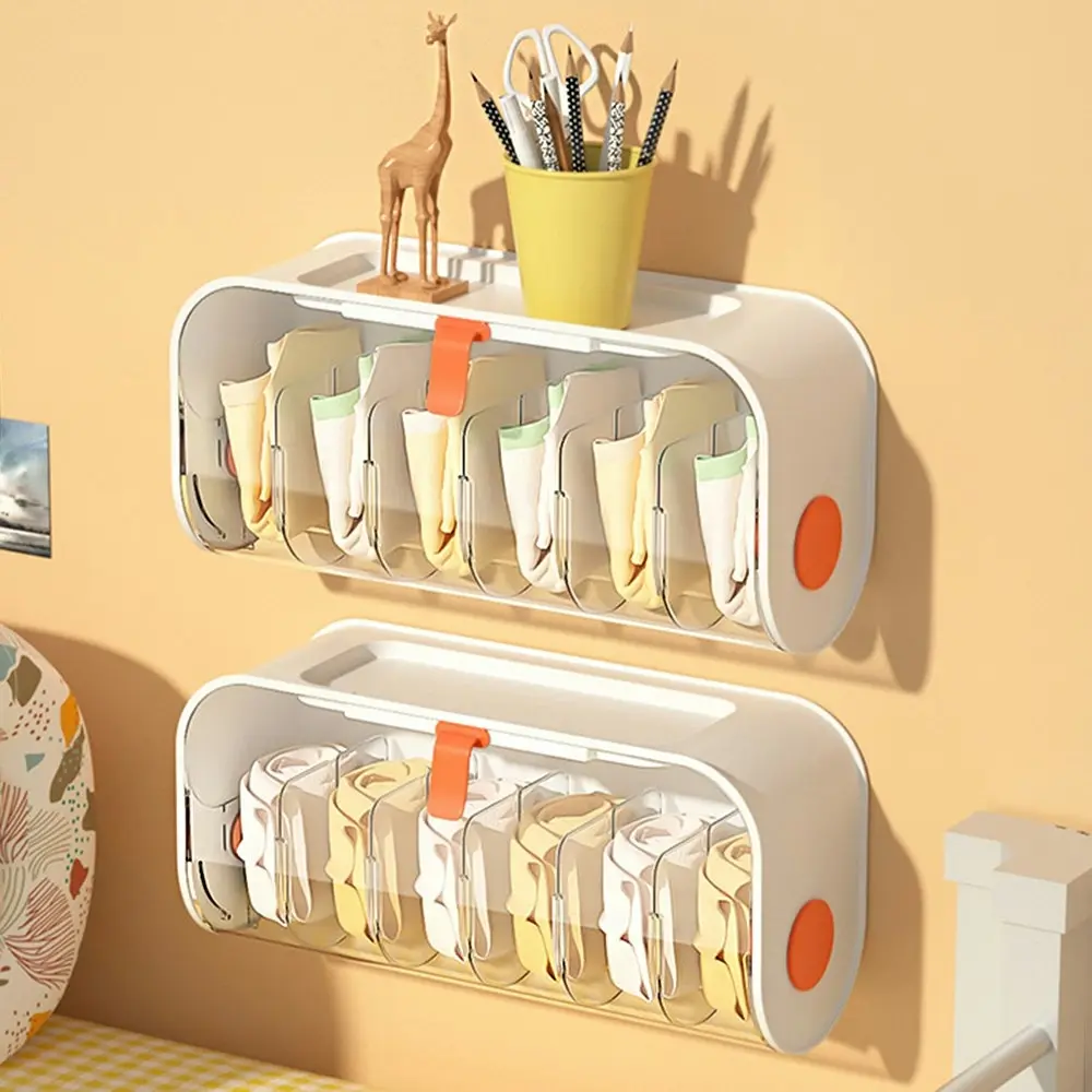 Wall Mounted Socks Underwear Panties Storage Box Multi-Grid Storage Box