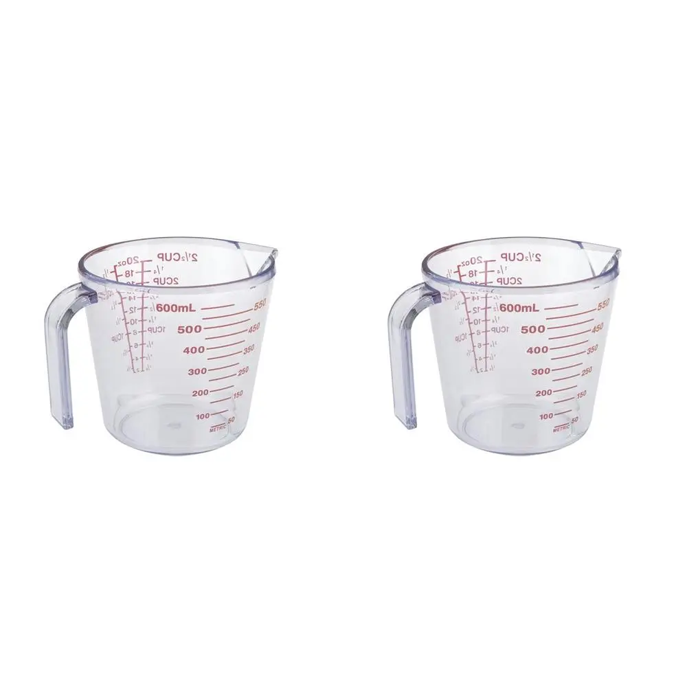 2x Appetito 2 1/2 Cup Plastic Measure Jug Home Kitchen Cooking/Baking Clear - Home & Garden