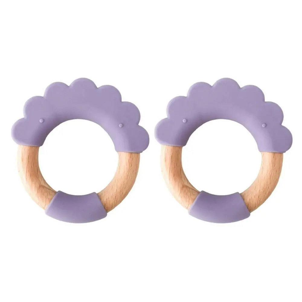 2x Koala Dream Silicone Kids/Childrens Soothing Teether Sunny Cloud Purple 4M+ - Baby