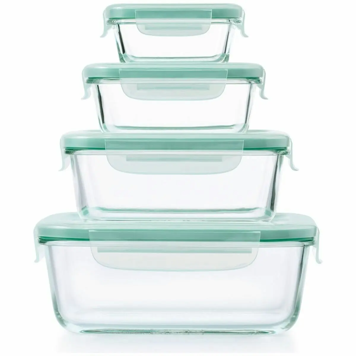 OXO Four Piece Smart Seal Glass Rectangular Container Set - Home & Garden