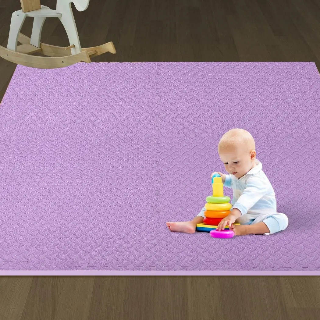 BoPeep EVA Foam Kids Play Mat Floor Kid Crawling Interlocking Home Purple 60x60 - Baby