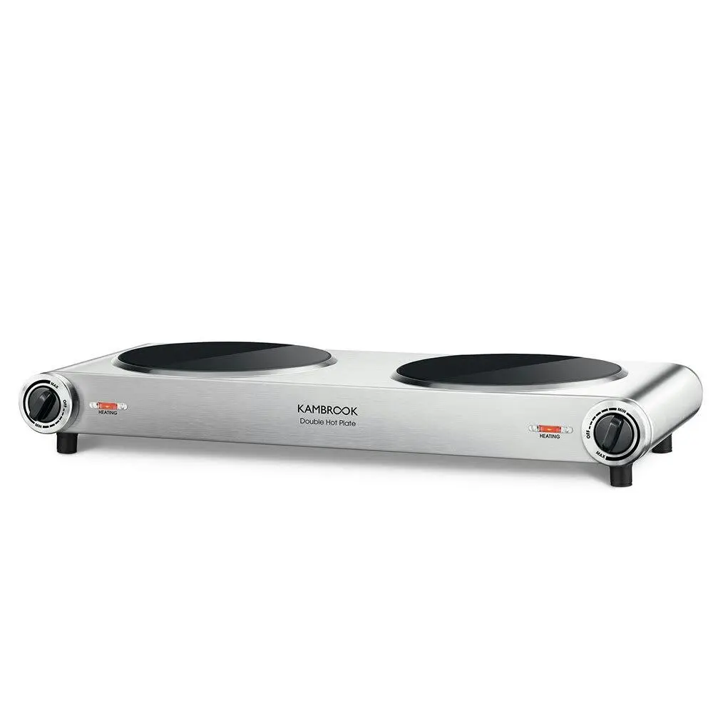 Kambrook 2400W Electric Portable Double/Dual Ceramic Glass Hotplate Cooktop - Home & Garden