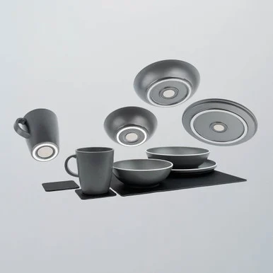 Silwy YBRKGS11A Tableware Set Dolomit Dark Grey + M SYBRKGS11A