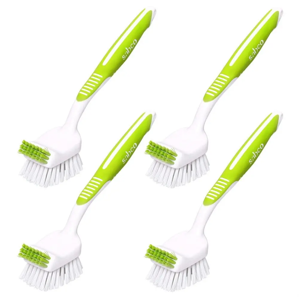 4x Sabco 28cm Big Job Kitchen Brush Long Handle Pot/Sink/Pan/Bowl Dish Scrubber - Home & Garden