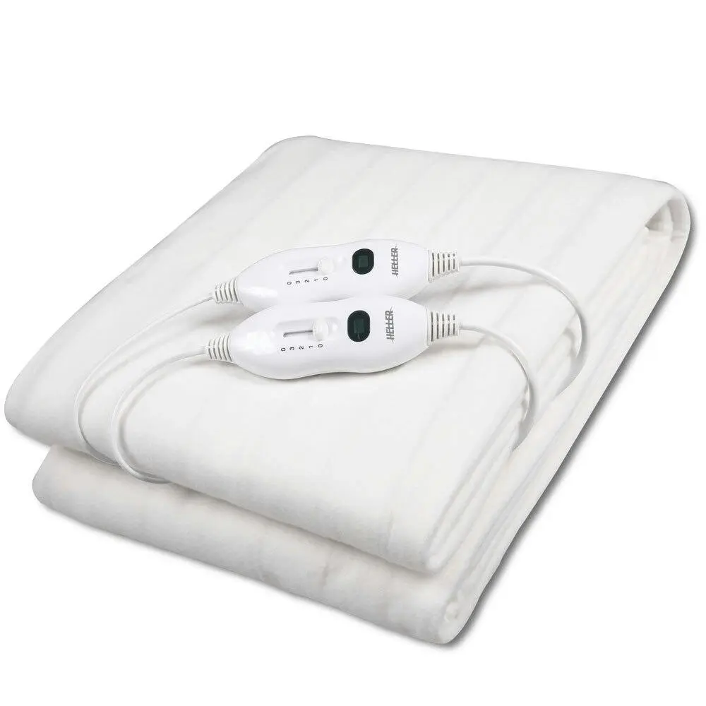 Heller HEBDF2 Double Bed Washable Fitted Electric Blanket 137x193cm w/Remote WHT - Home & Garden