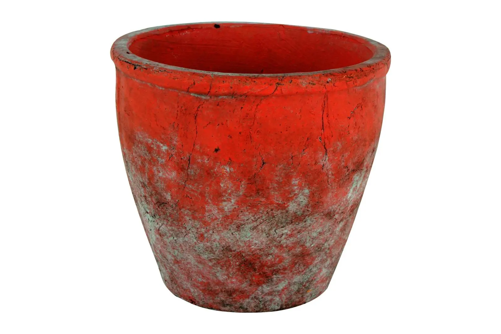 Maine and Crawford Sersi 20cm Antiqued Face Concrete Pot Home Decor Terracotta - Home & Garden