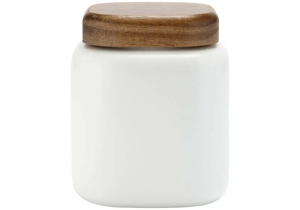 Ladelle Essentials 750ml Canister Porcelain Pantry Organiser Container w/Lid WHT - Home & Garden