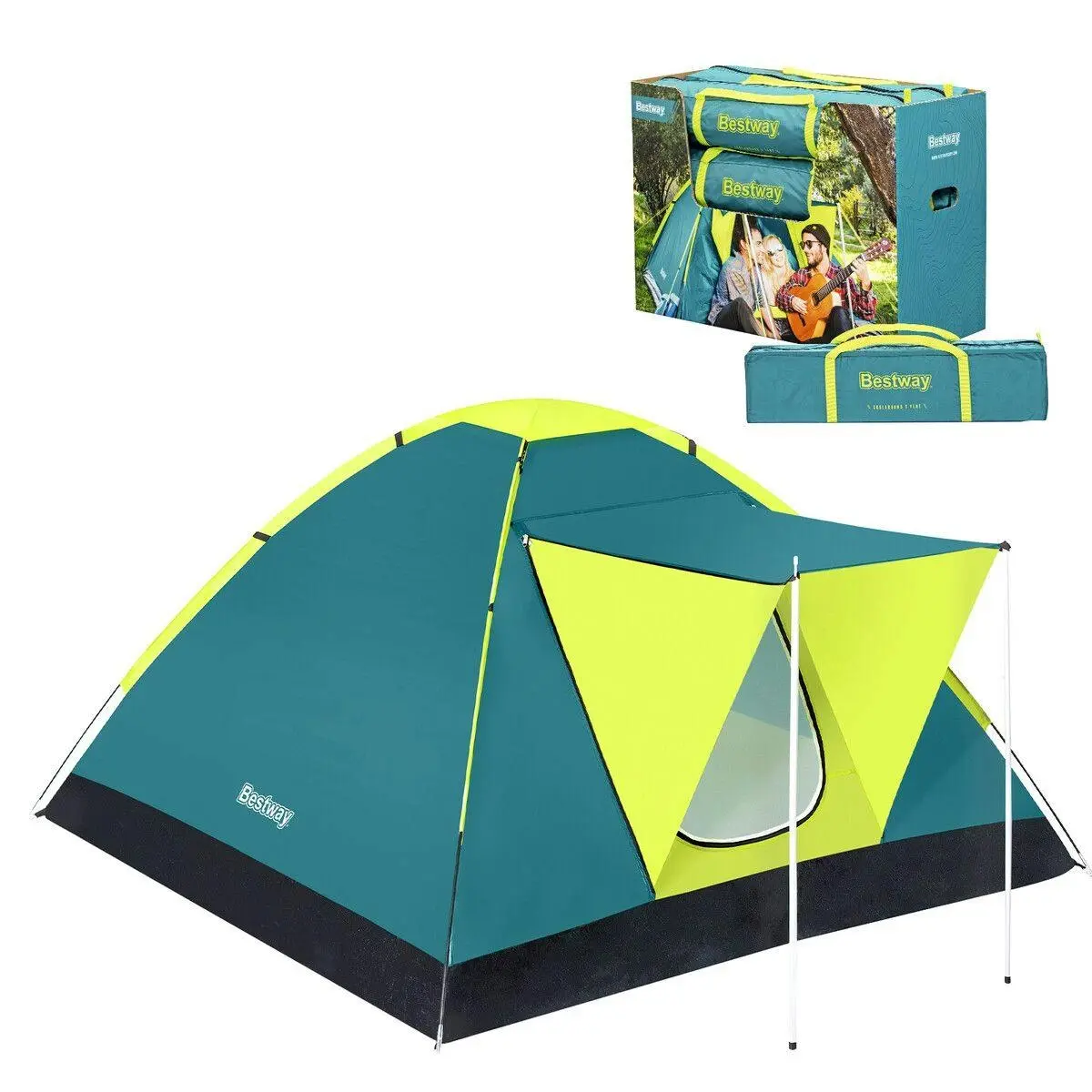 Bestway Coolground 3 Tent 2.10m X 2.10m X 1.20m Foldable Portable Camping Gear Hiking Outdoor - Sports & Outdoor