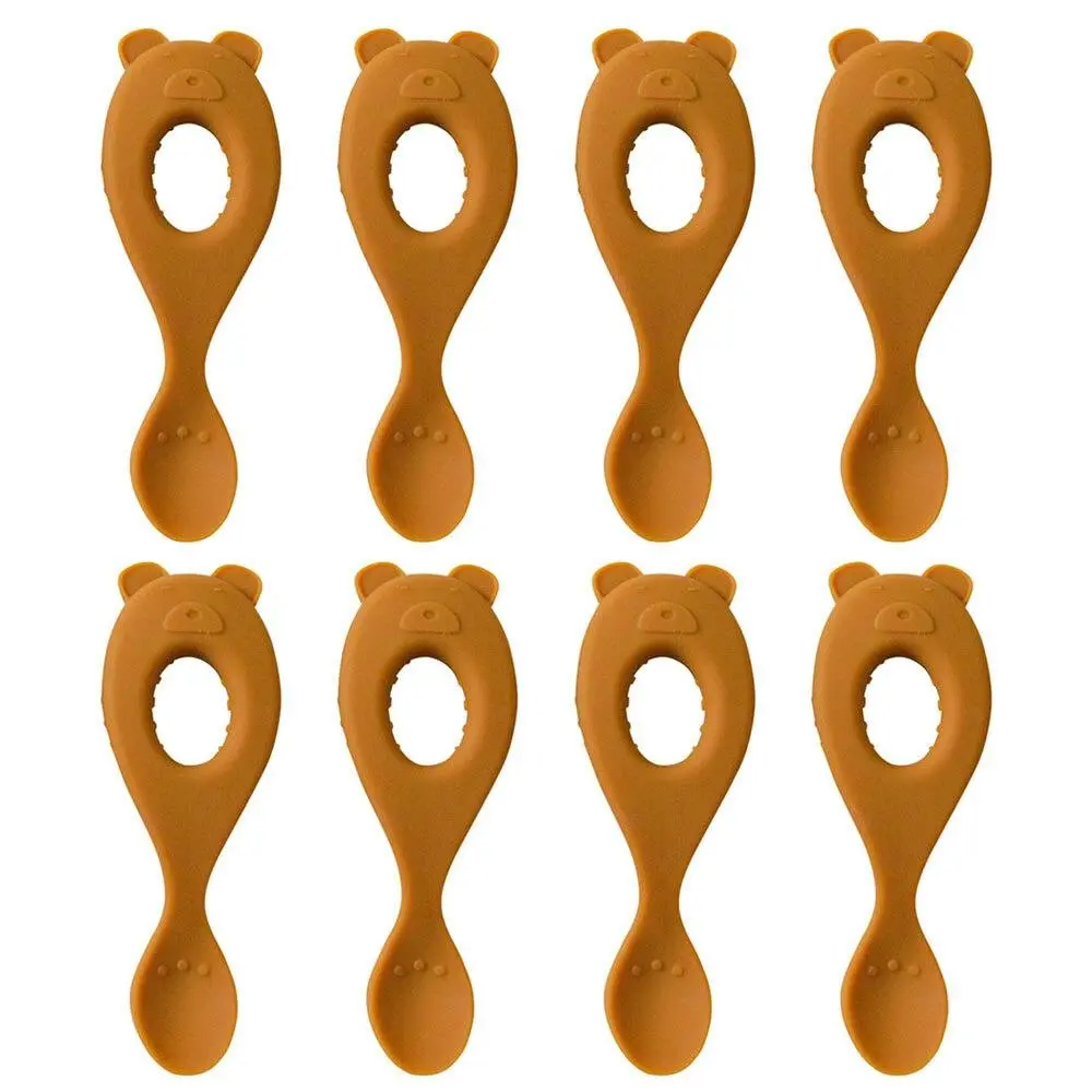 8x LVD Silicone Baby/Toddler Training Feeding Spoons Animals 13cm Assorted