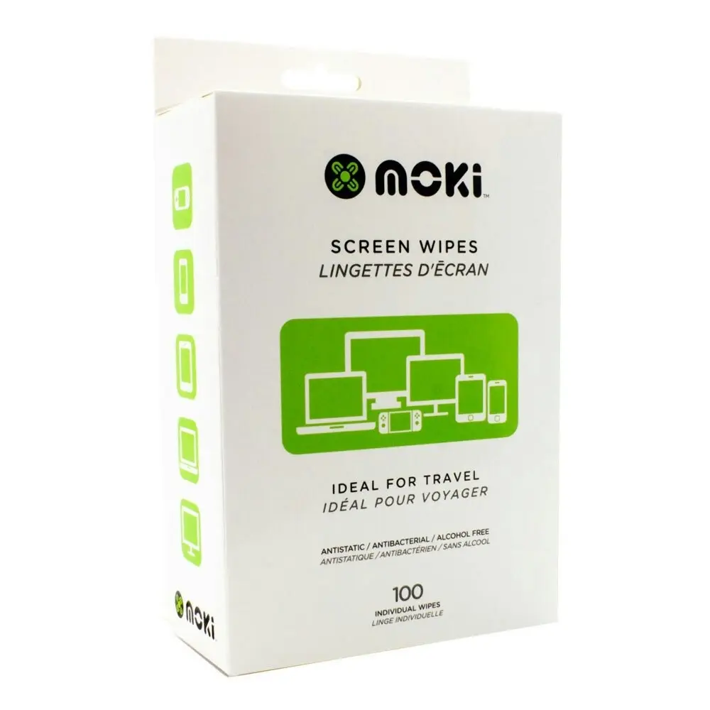100pc Moki Screen Clean Disposable Wipes Cleaner for Laptop/Screen TV Monitor - Electronics
