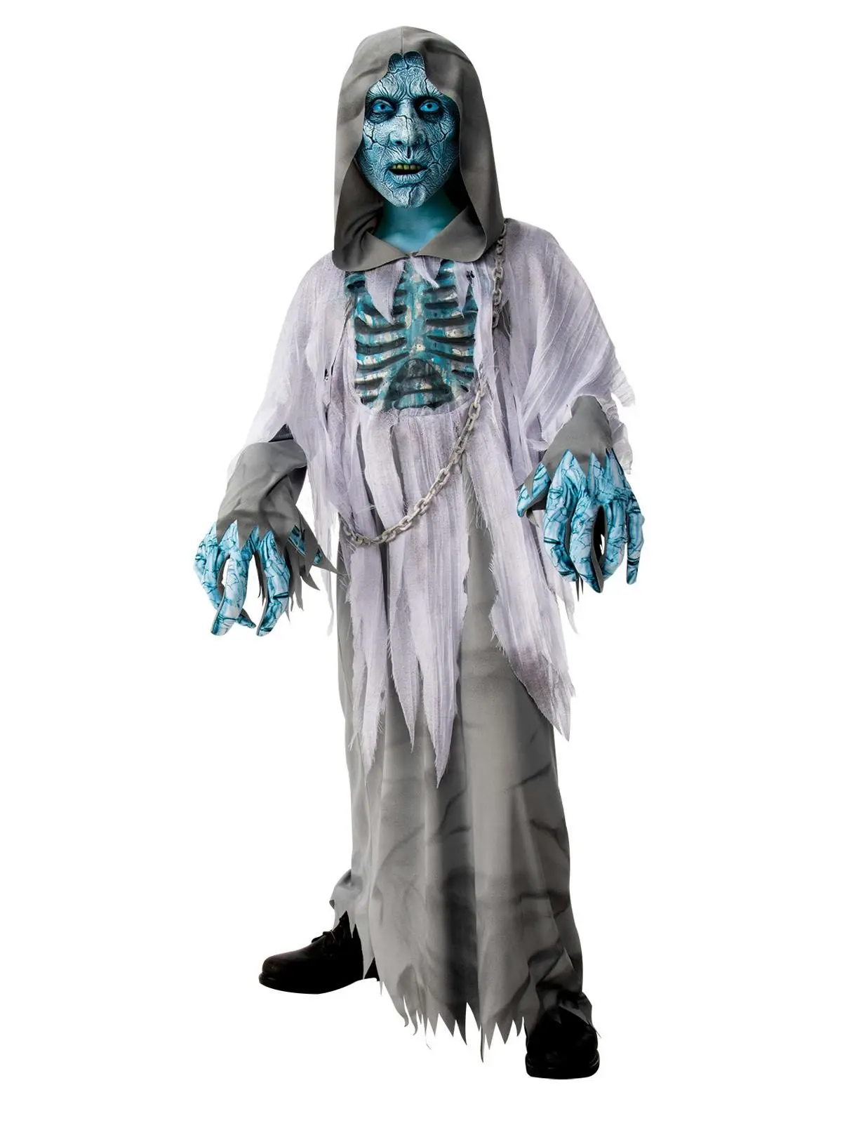 Rubies White Demon Hooded Robe Dress Up Party Costume Kids/Boys/Children Size L - Fashion
