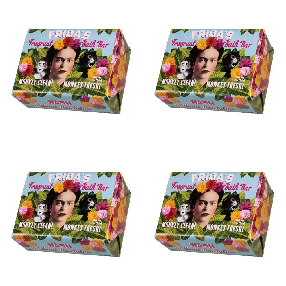 4PK Unemployed Philosopher Guild 56g Bar Soap Frida Olive Oil Scented Fragrance - Beauty