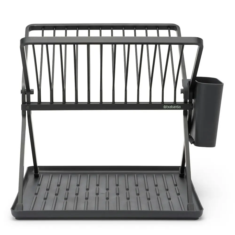 Brabantia Foldable Dish Drying Rack Dark Grey - Home & Garden