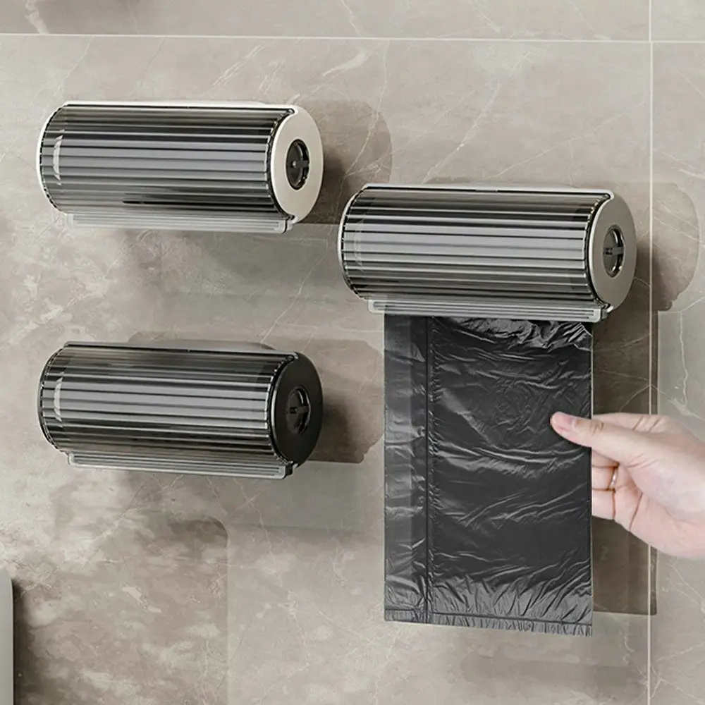 3Pcs Trash Bag Storage Box Wall Mounted Kitchen Bathroom Garbage Bag Dispenser - Home & Garden