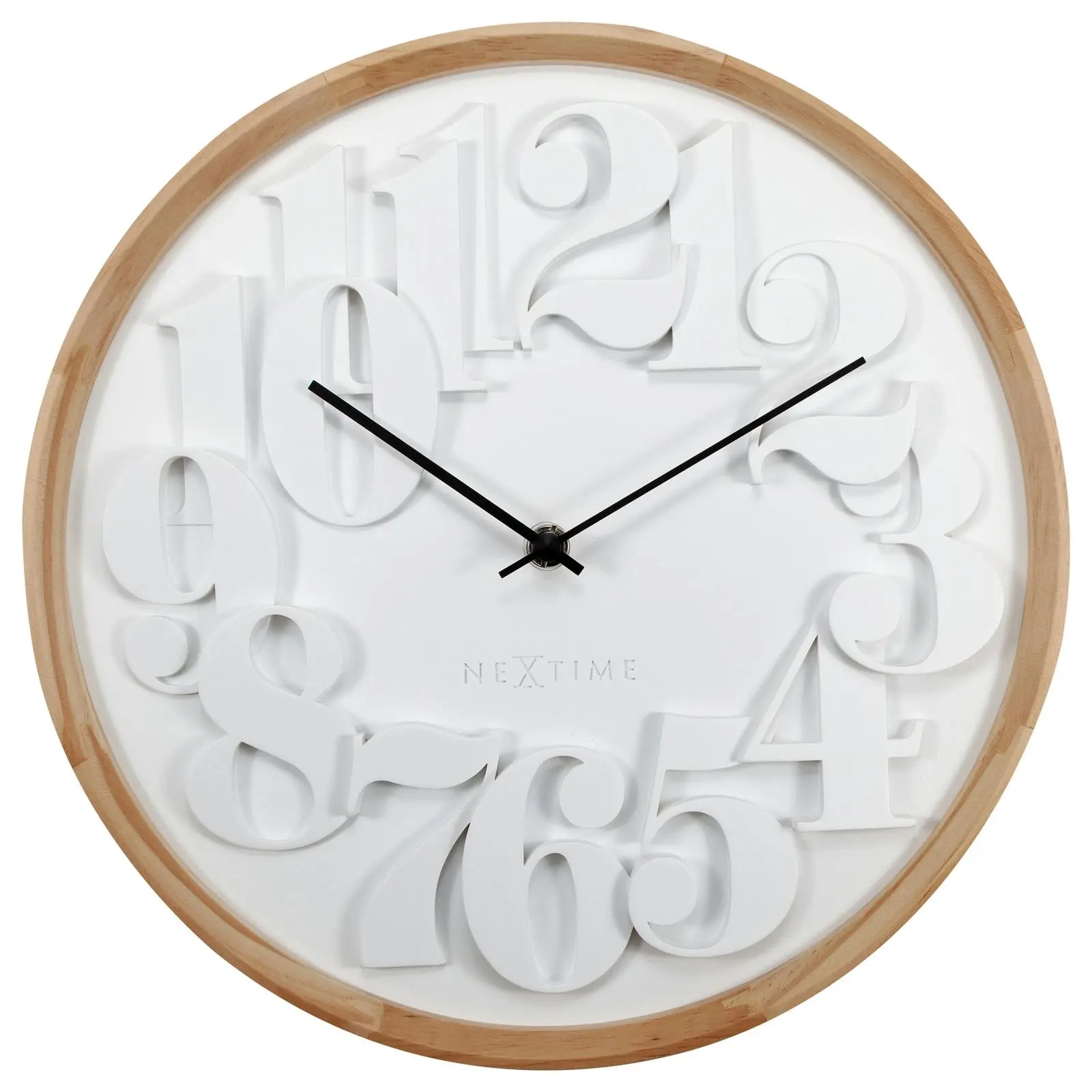 NeXtime Shunkan Japanese Design 28.5cm Wall Clock Hanging Analogue Round White - Home & Garden